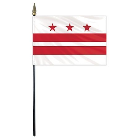 Global Flags Unlimited District of Columbia Stick Flag 4"x6" E Gloss 200752